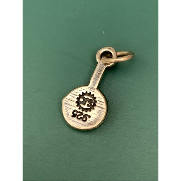 .925 Frying Pan with Fried Eggs Sterling Silver Jewelry Charm #cook - Picture 3 of 3